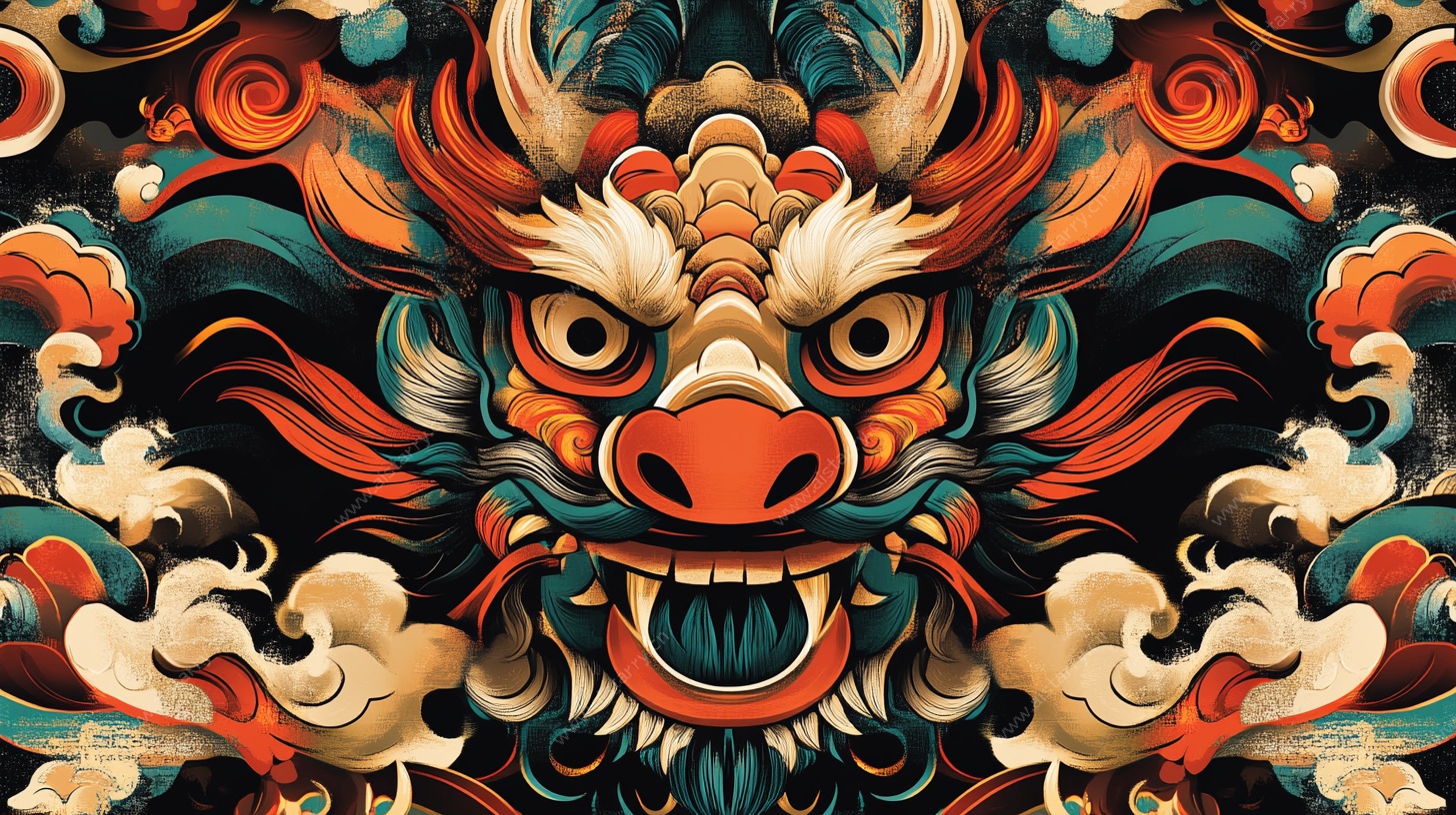 中式龙纹图腾 奇幻艺术风