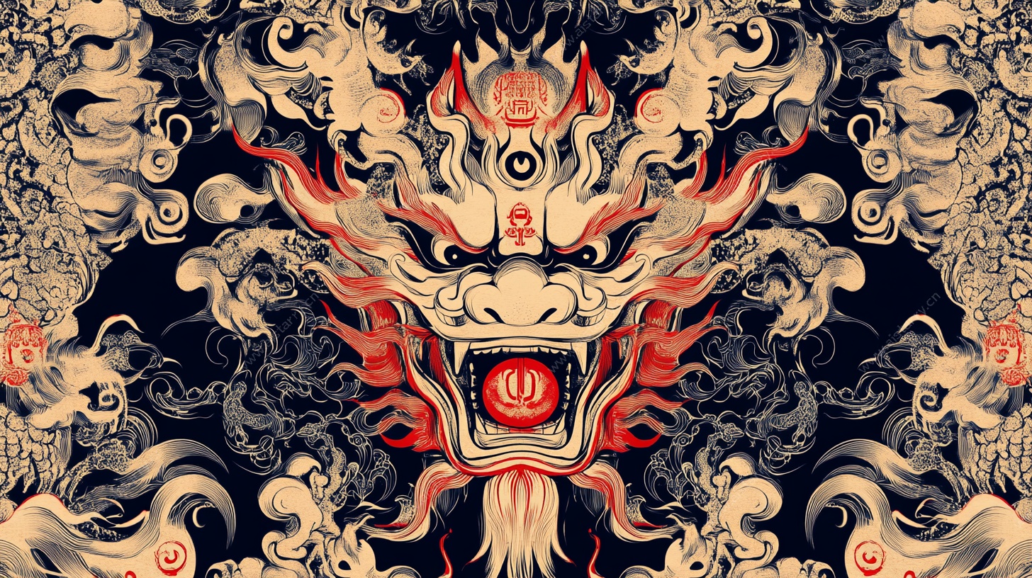 中式龙纹图腾图案设计