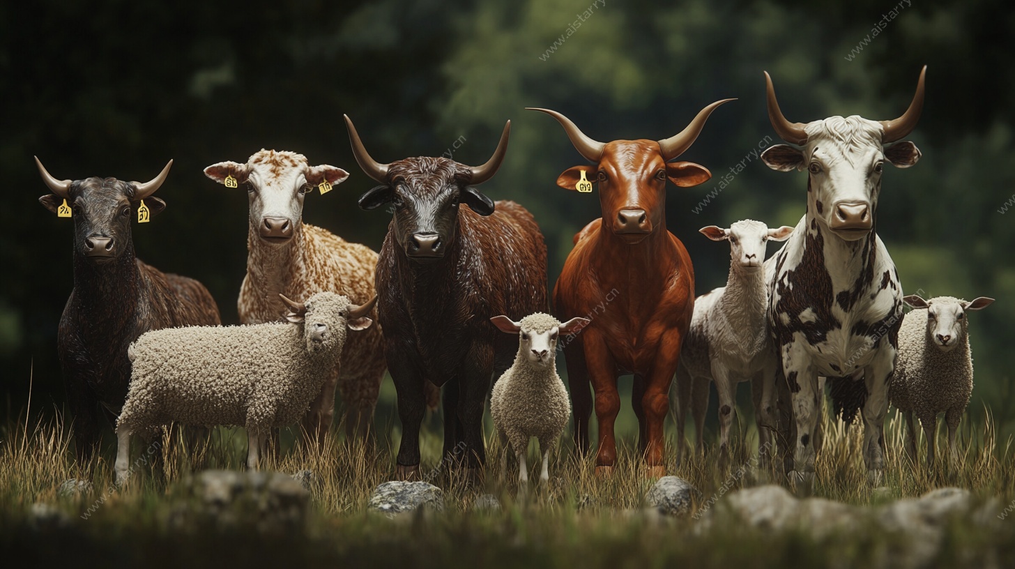 牛群与羊群的田园合影