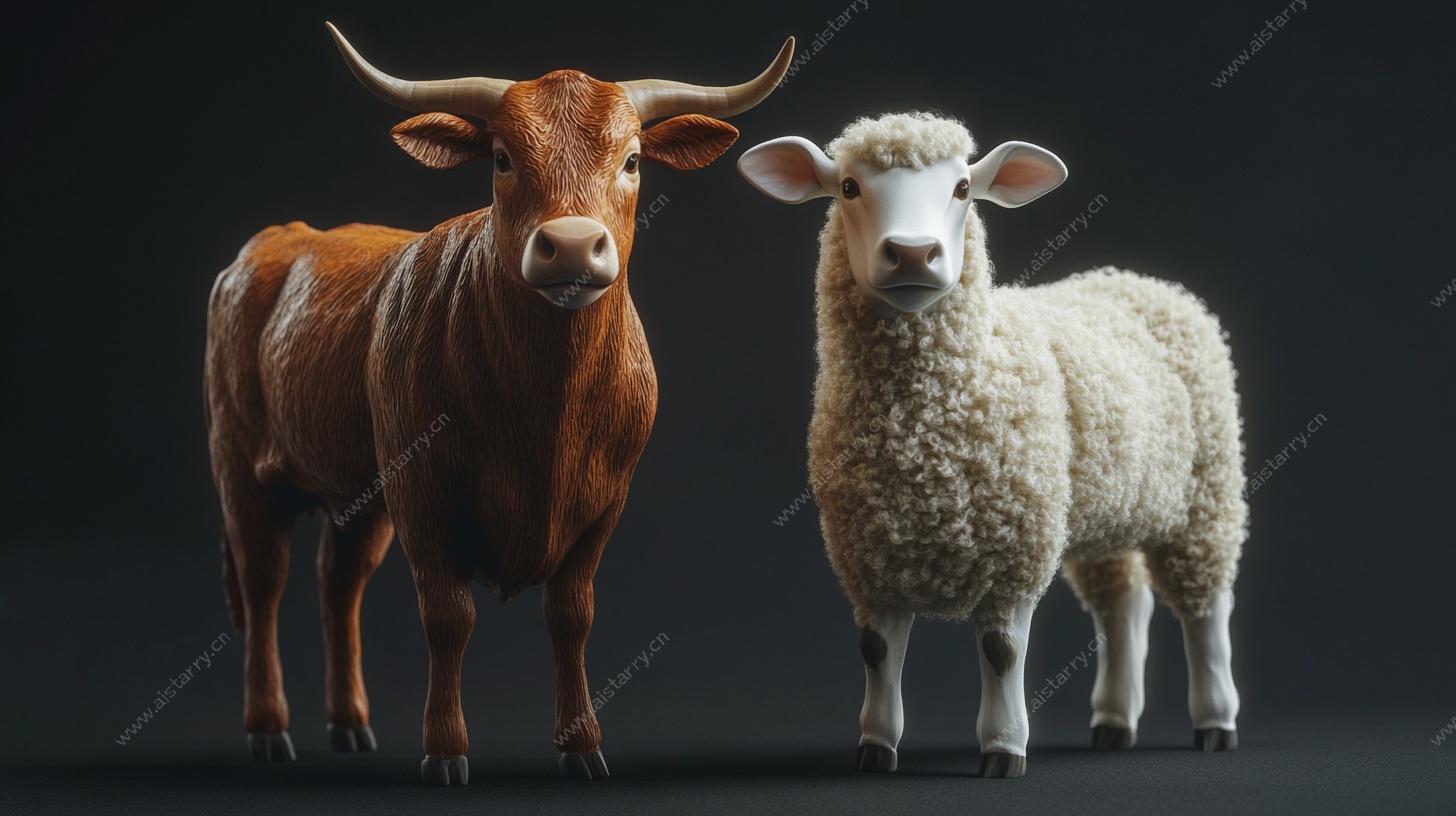 牛与羊的3D形象展示