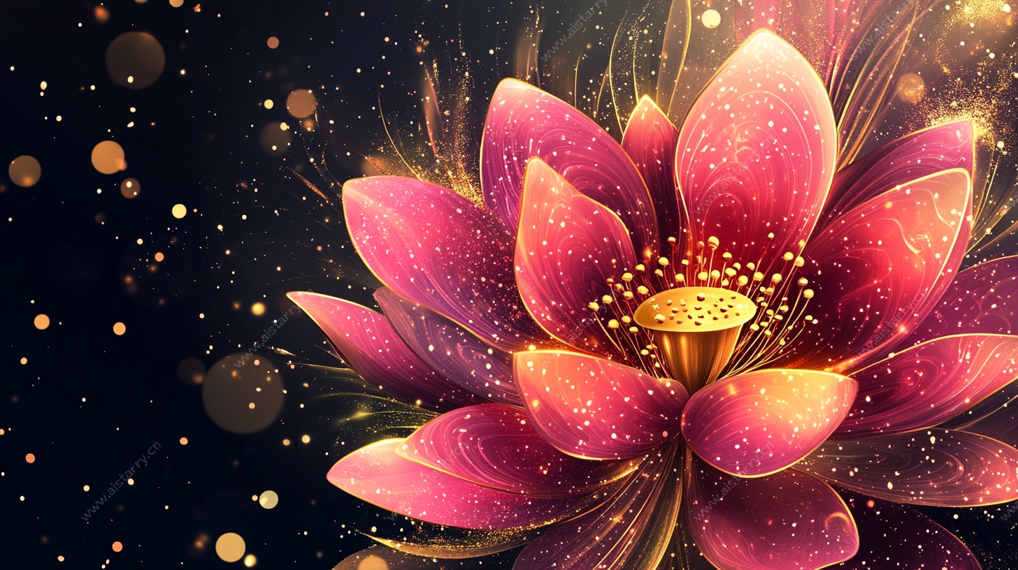 梦幻璀璨莲花插画