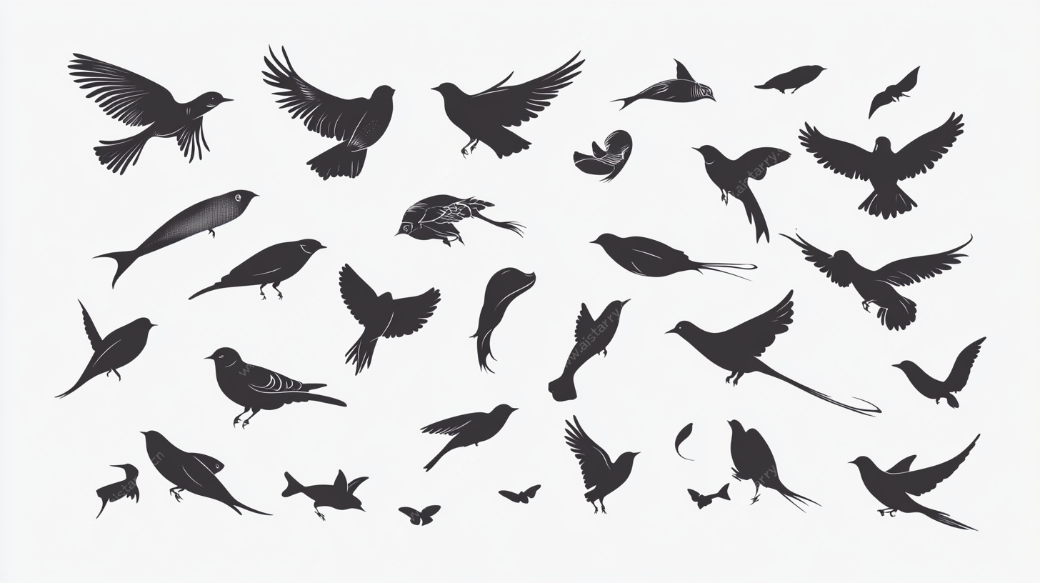 鸟类剪影集合