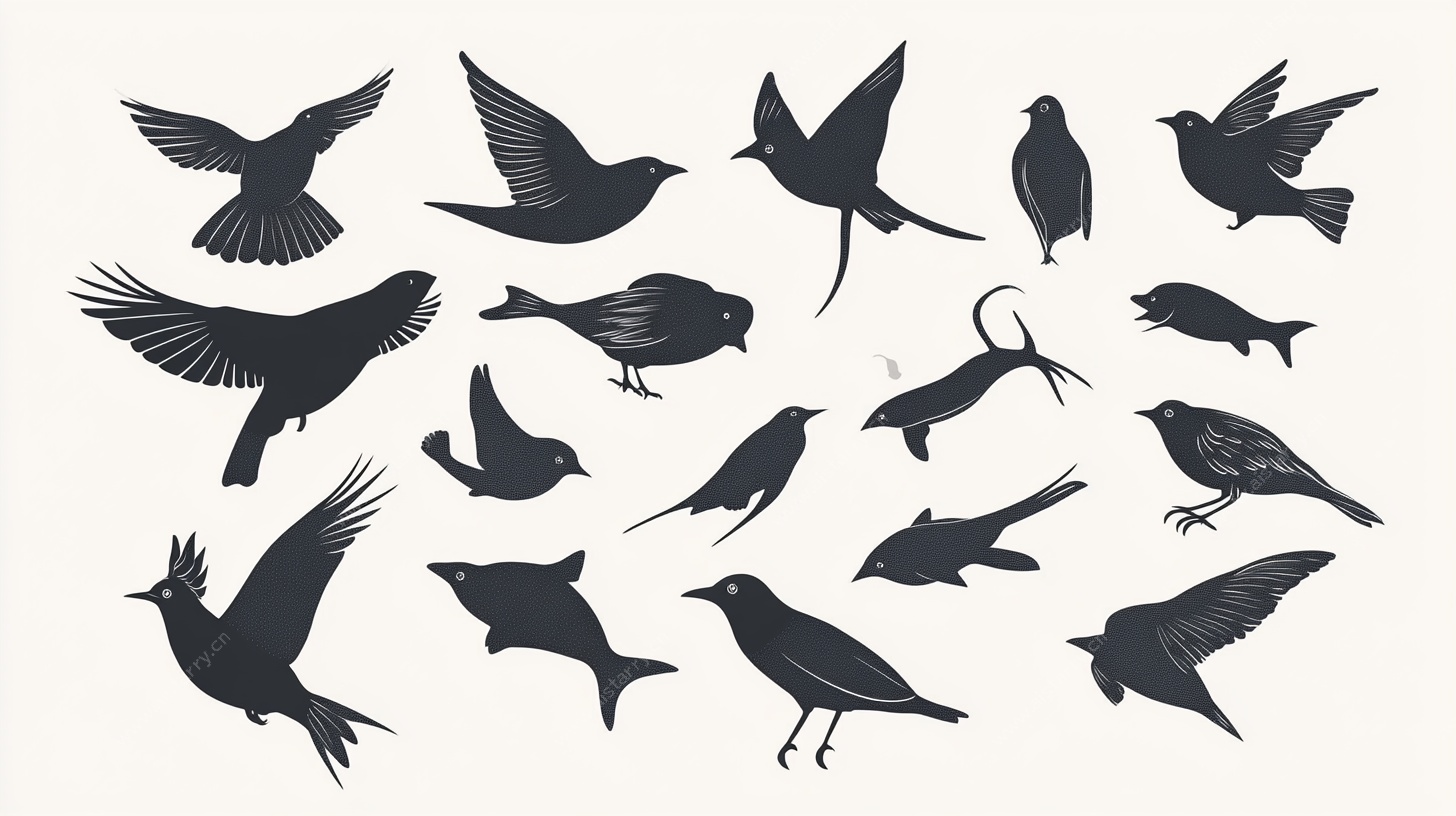 鸟类剪影集合