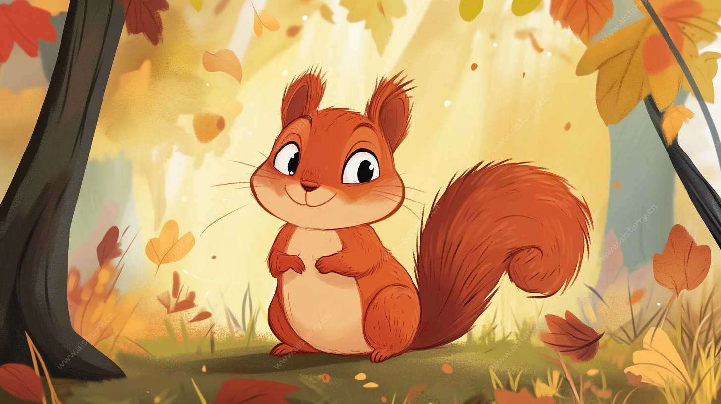 秋日里的可爱松鼠