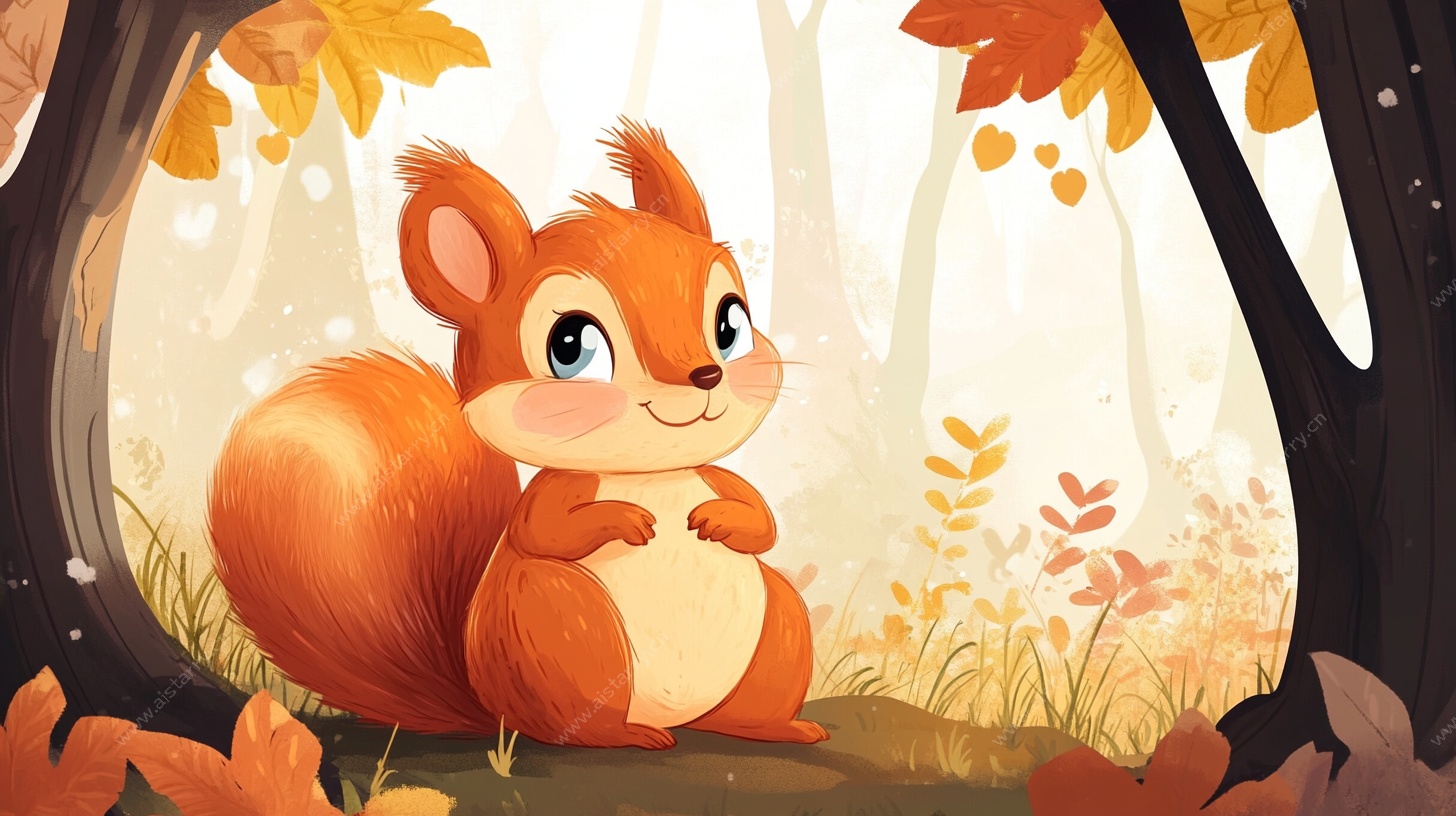 秋日松鼠的森林奇遇