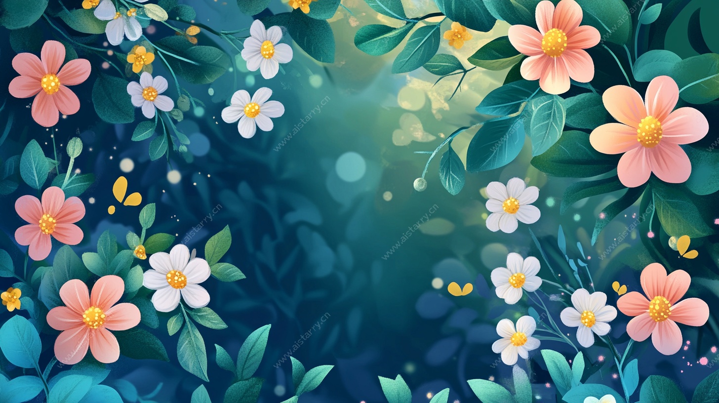 梦幻花卉背景图