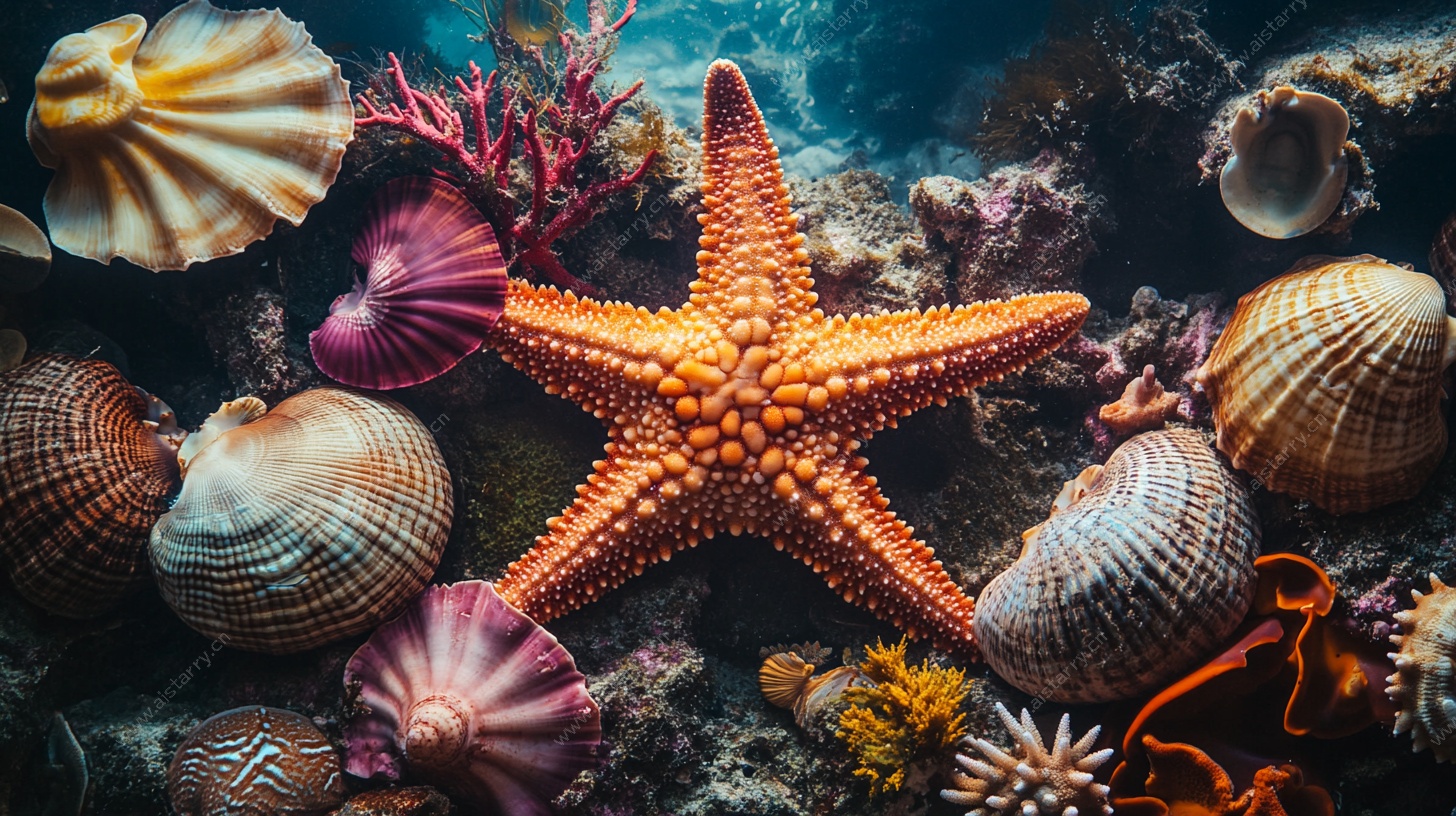 海底贝壳与海星的梦幻组合