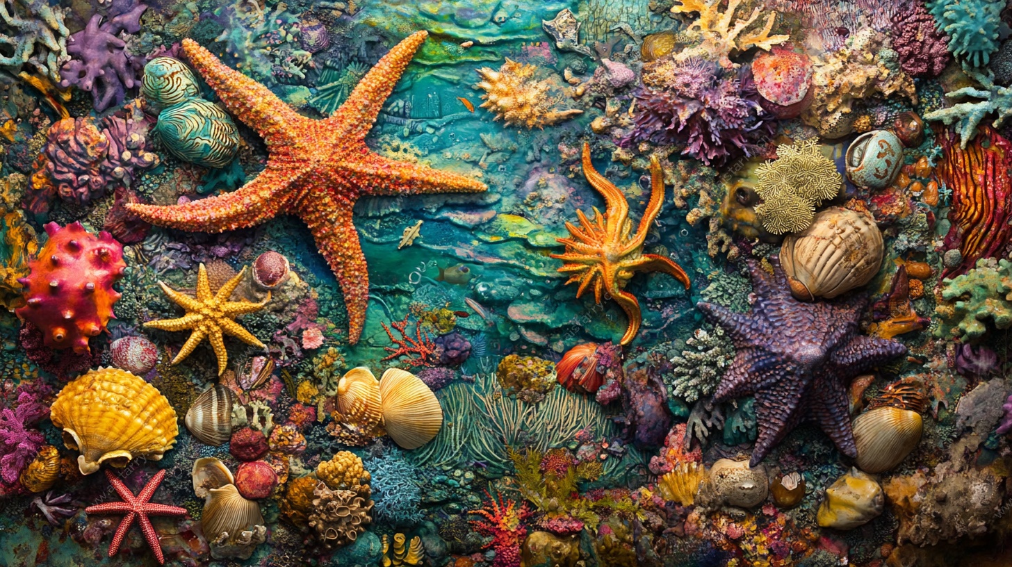 缤纷海底世界海洋生物集合