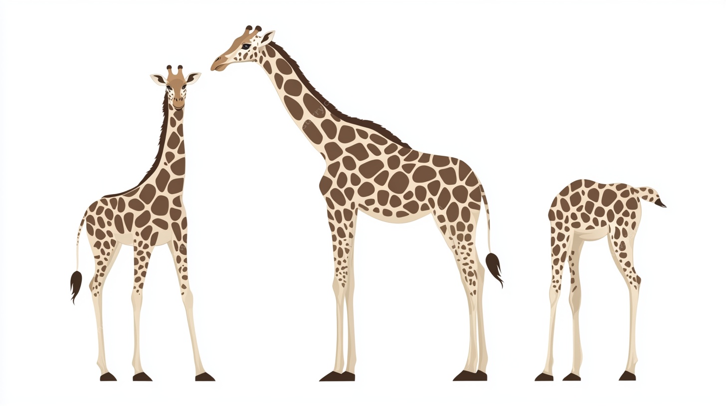 三只长颈鹿插画