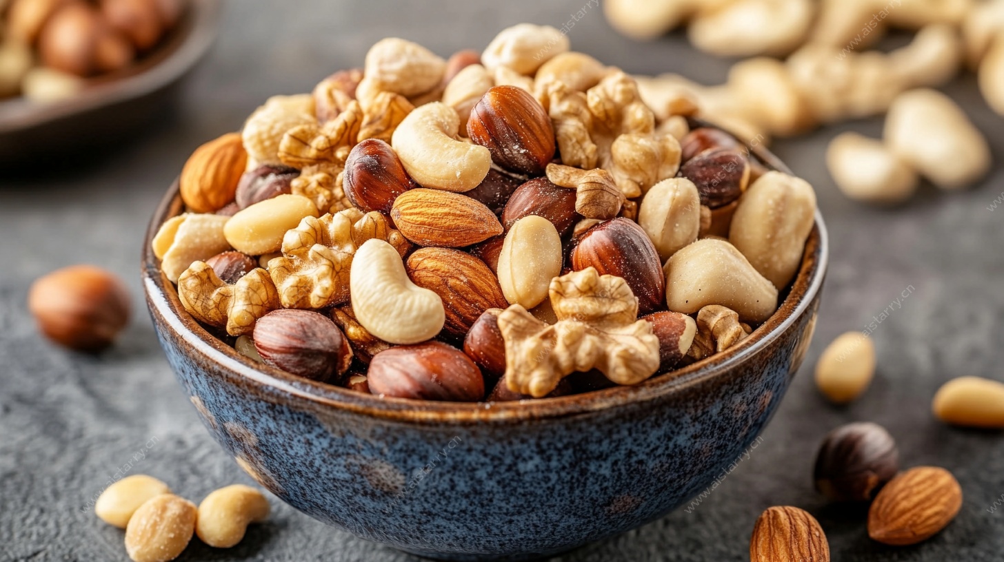 一碗混合坚果特写