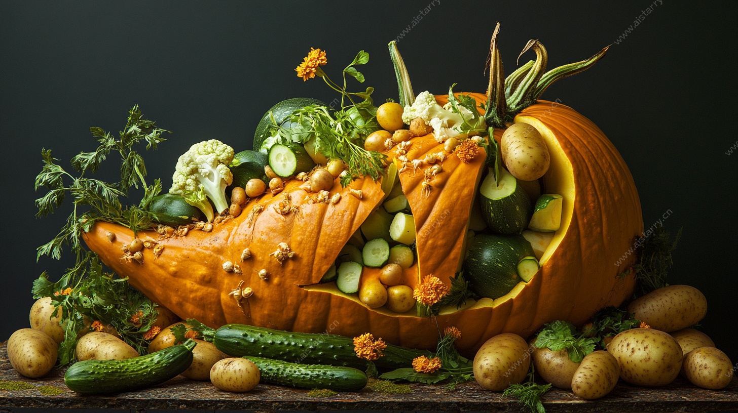 创意南瓜蔬菜艺术造型