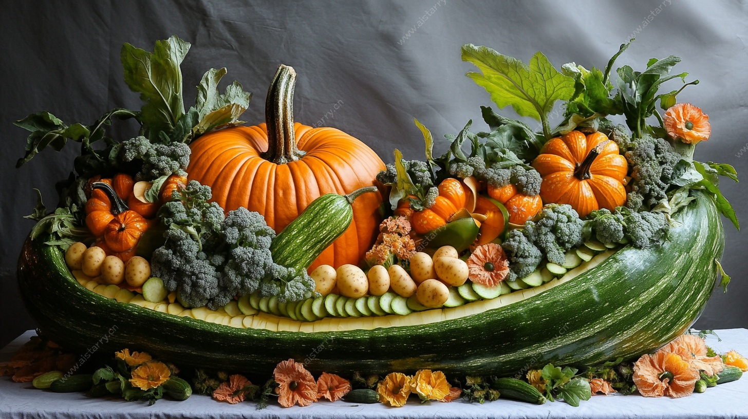 创意蔬菜南瓜艺术拼盘