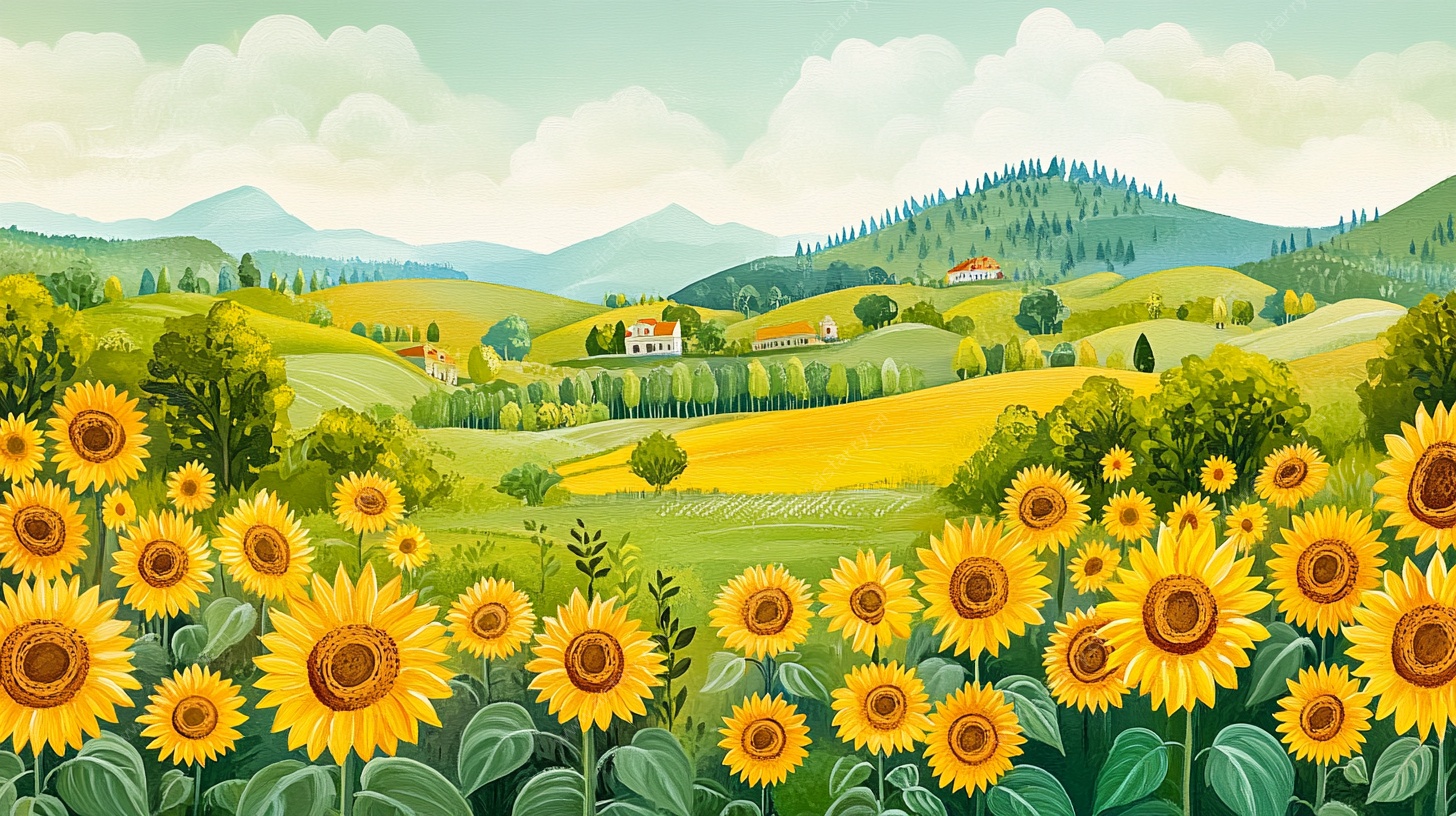 向日葵田野的美丽风光