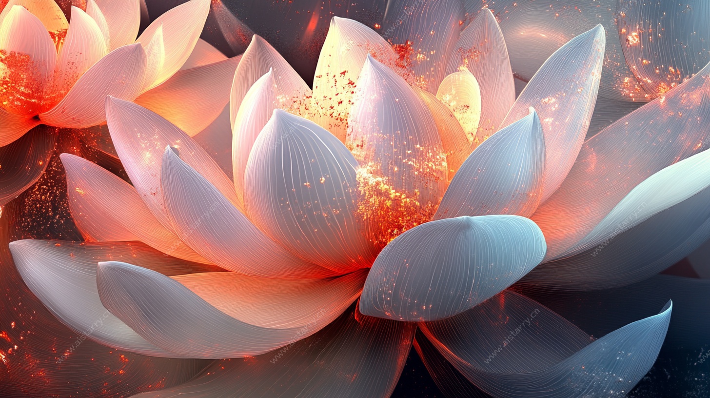 梦幻炫彩莲花绽放