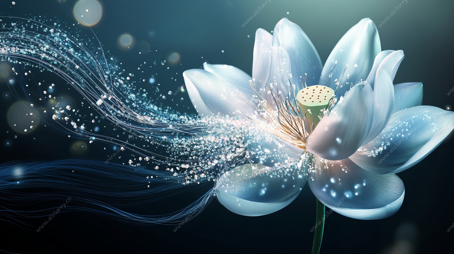 梦幻发光莲花艺术图像