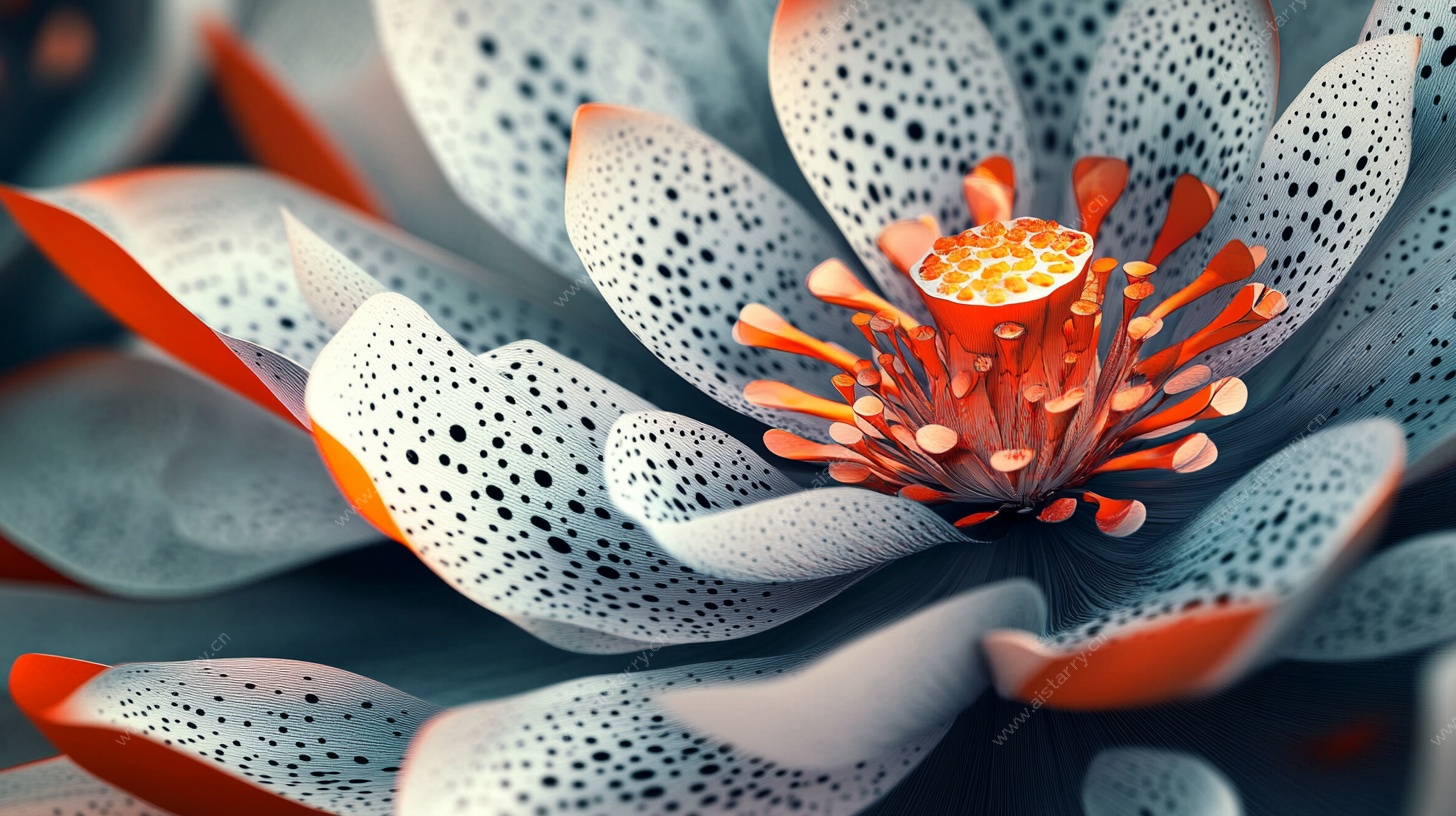 奇异斑点花卉特写