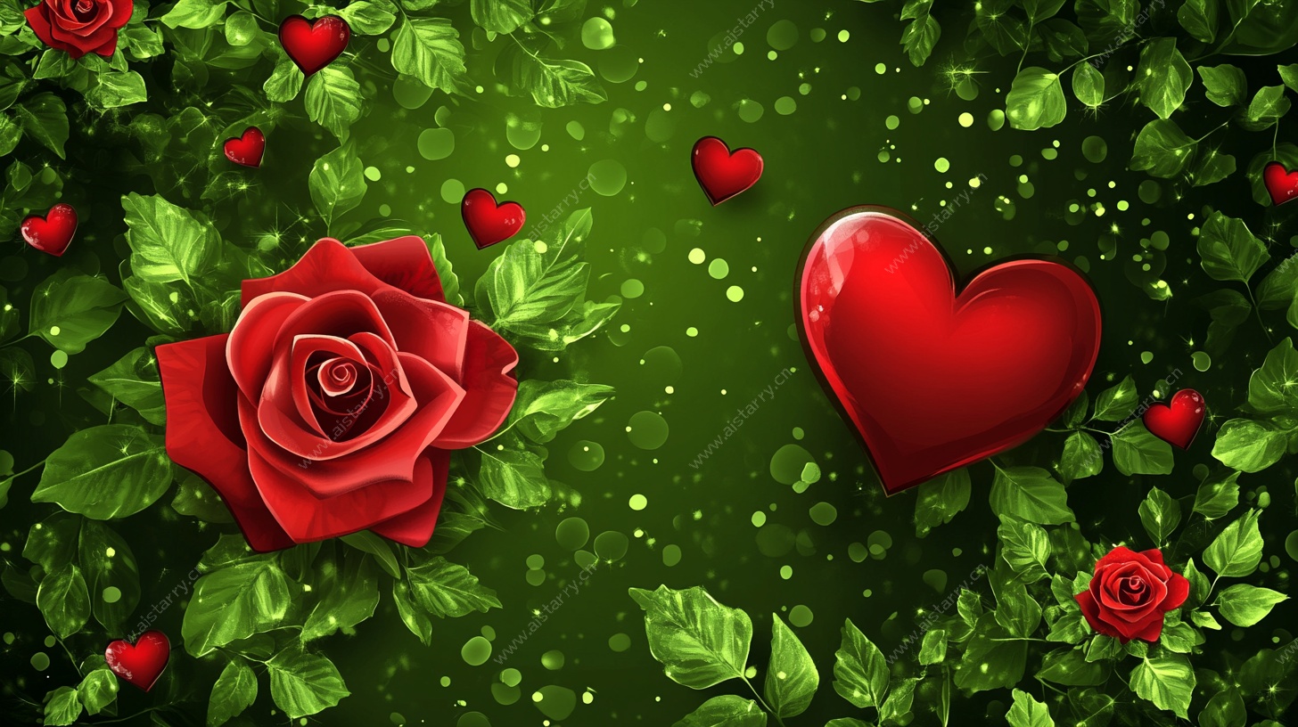 浪漫玫瑰爱心背景图