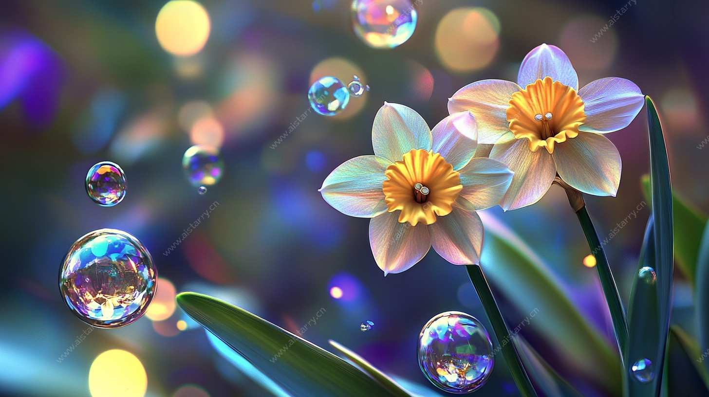 梦幻水仙与炫彩泡泡