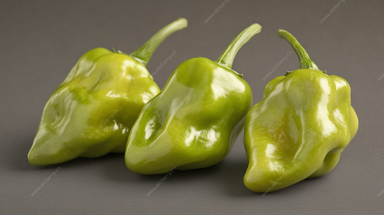 三个青辣椒特写