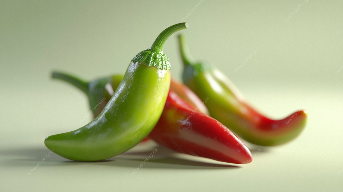 红绿辣椒静物特写