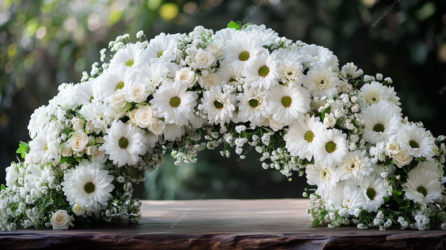 白色菊花花环装饰