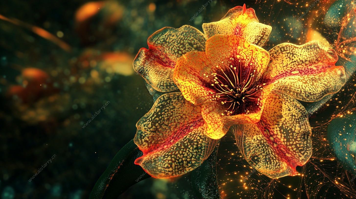 梦幻炫彩花朵特写