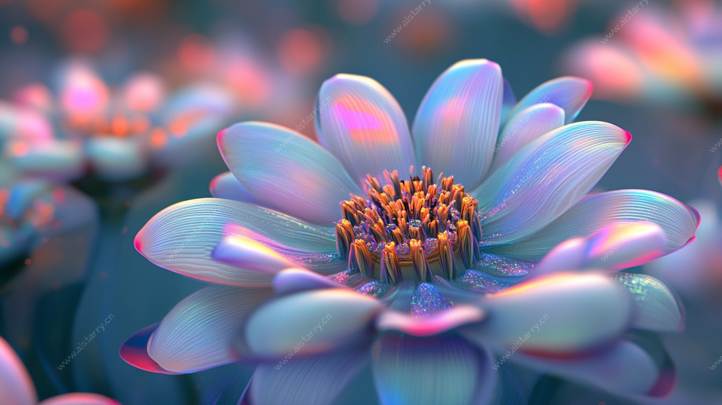 梦幻炫彩花朵特写