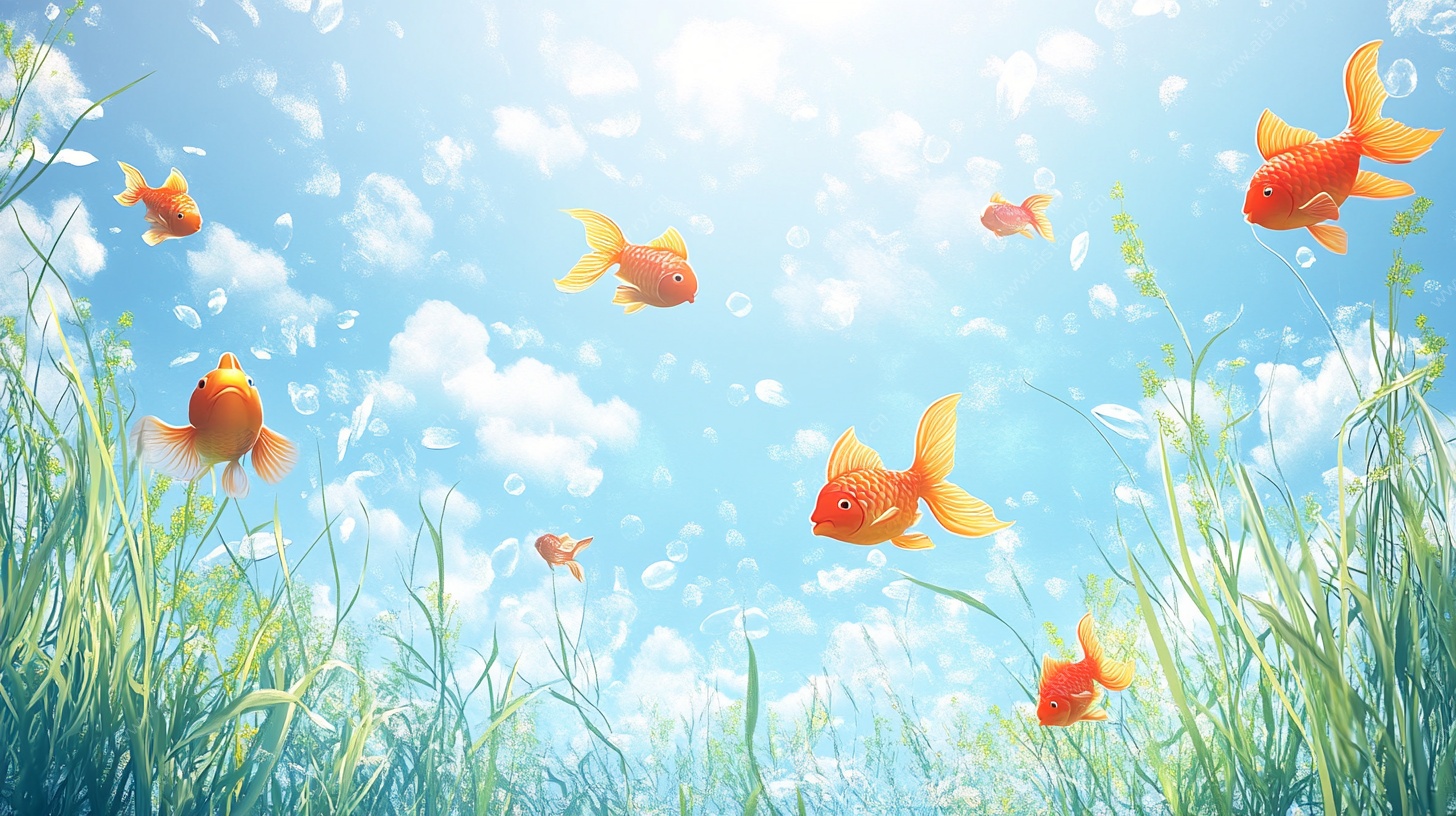天空中游动的梦幻金鱼
