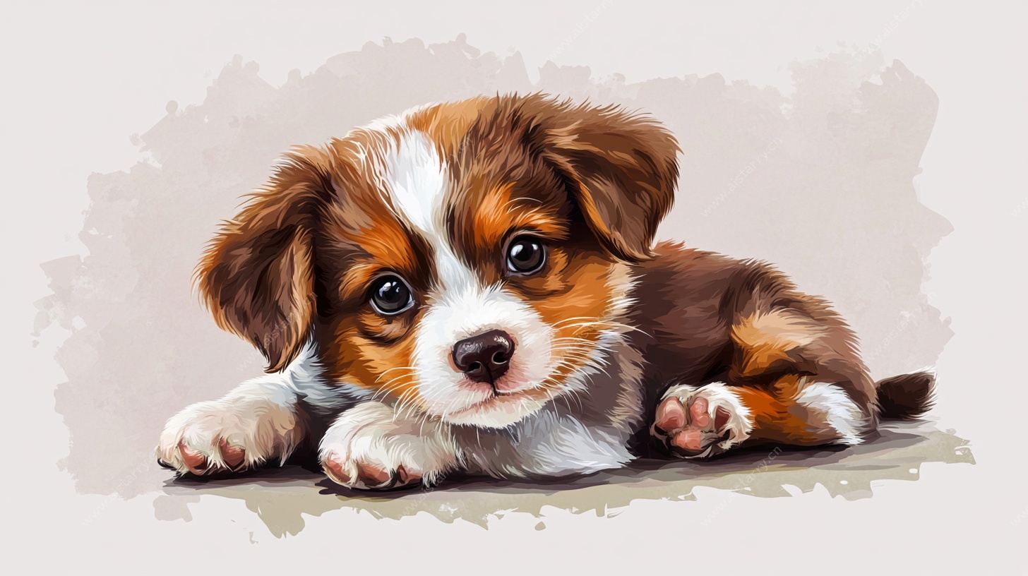 趴着的可爱小狗狗