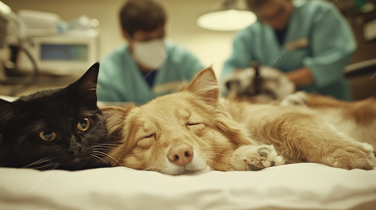 宠物医院中的猫狗病患