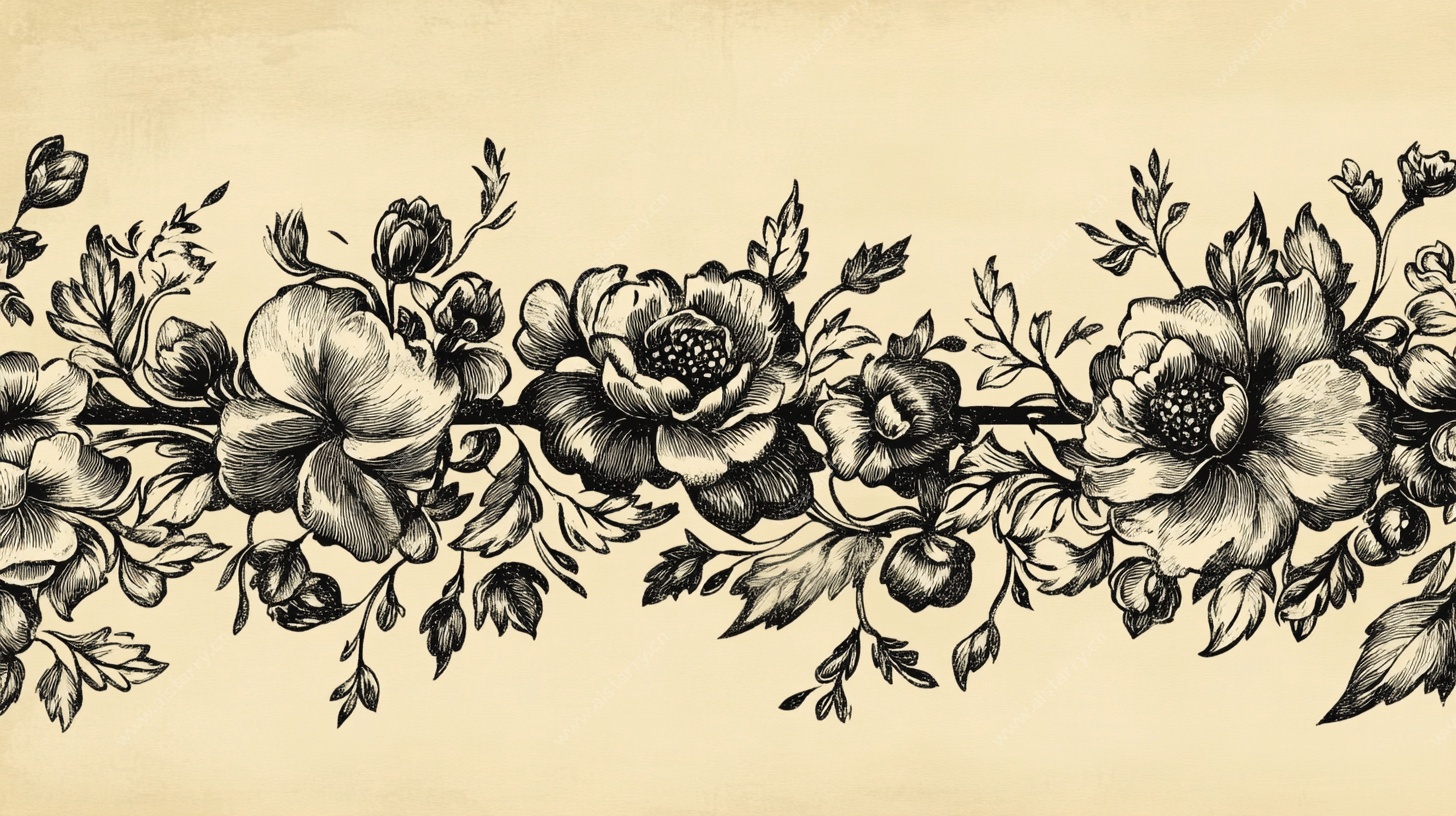 花卉边框手绘图案