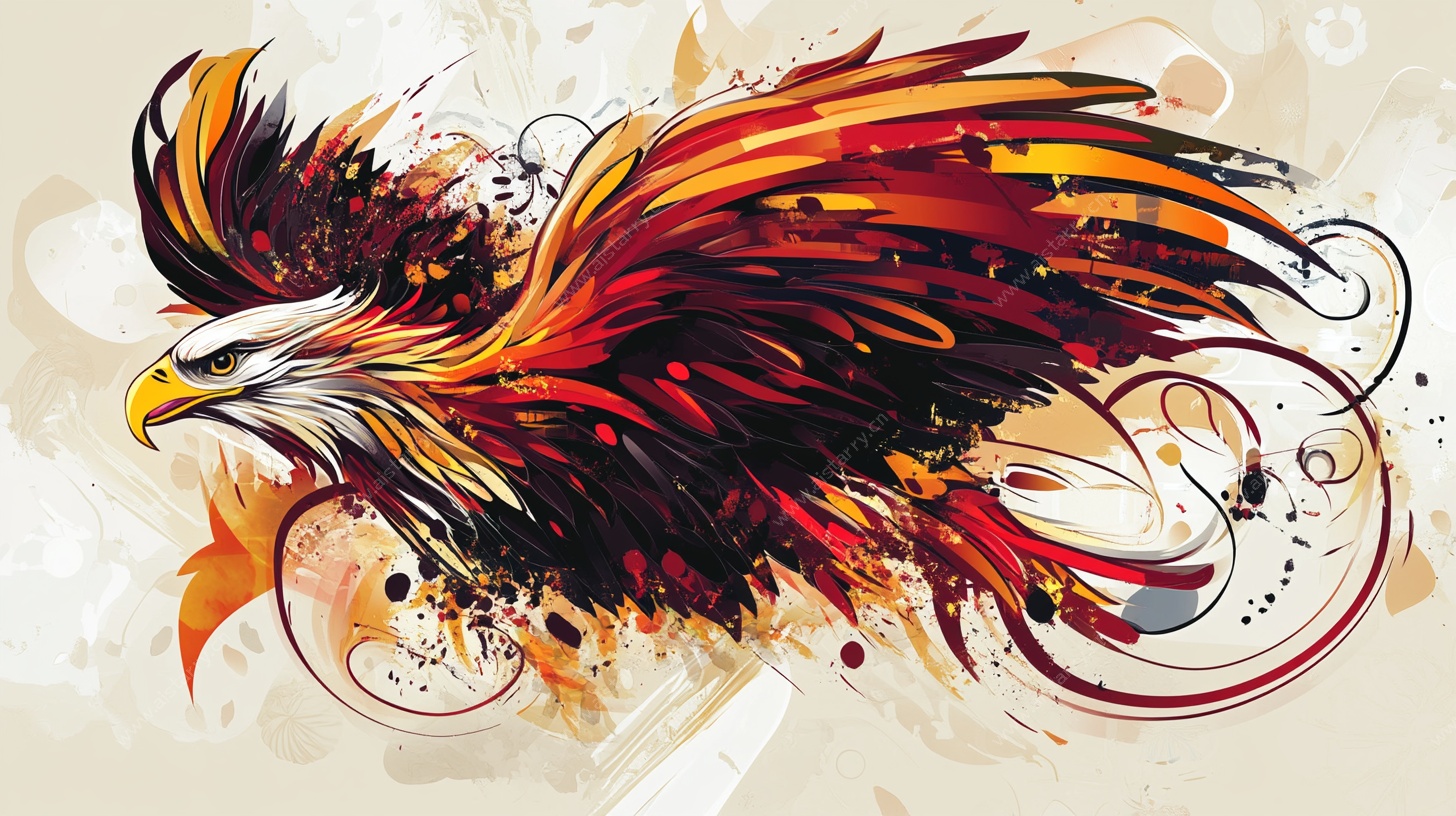 抽象艺术风格展翅雄鹰图