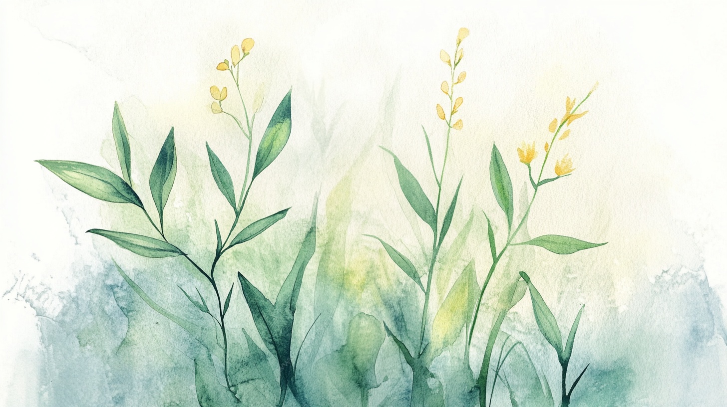 清新水彩风植物花卉图