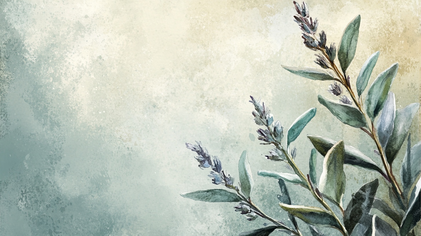 水彩风薰衣草植物背景图