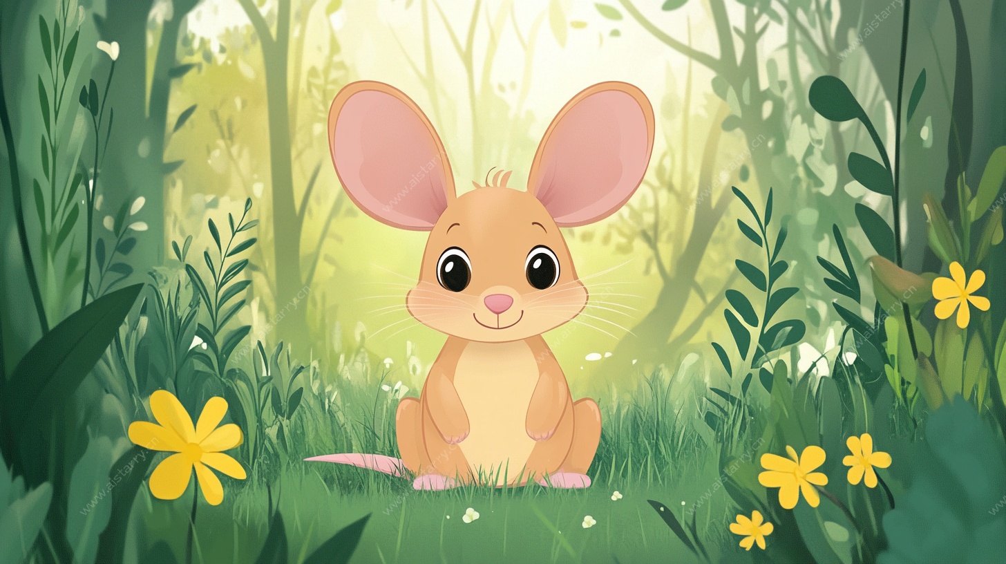 森林中的可爱小老鼠