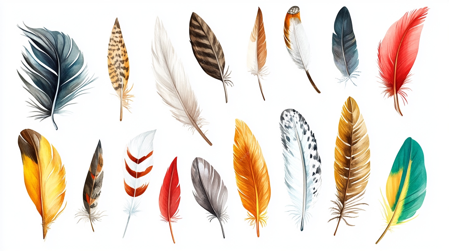 多彩羽毛集合