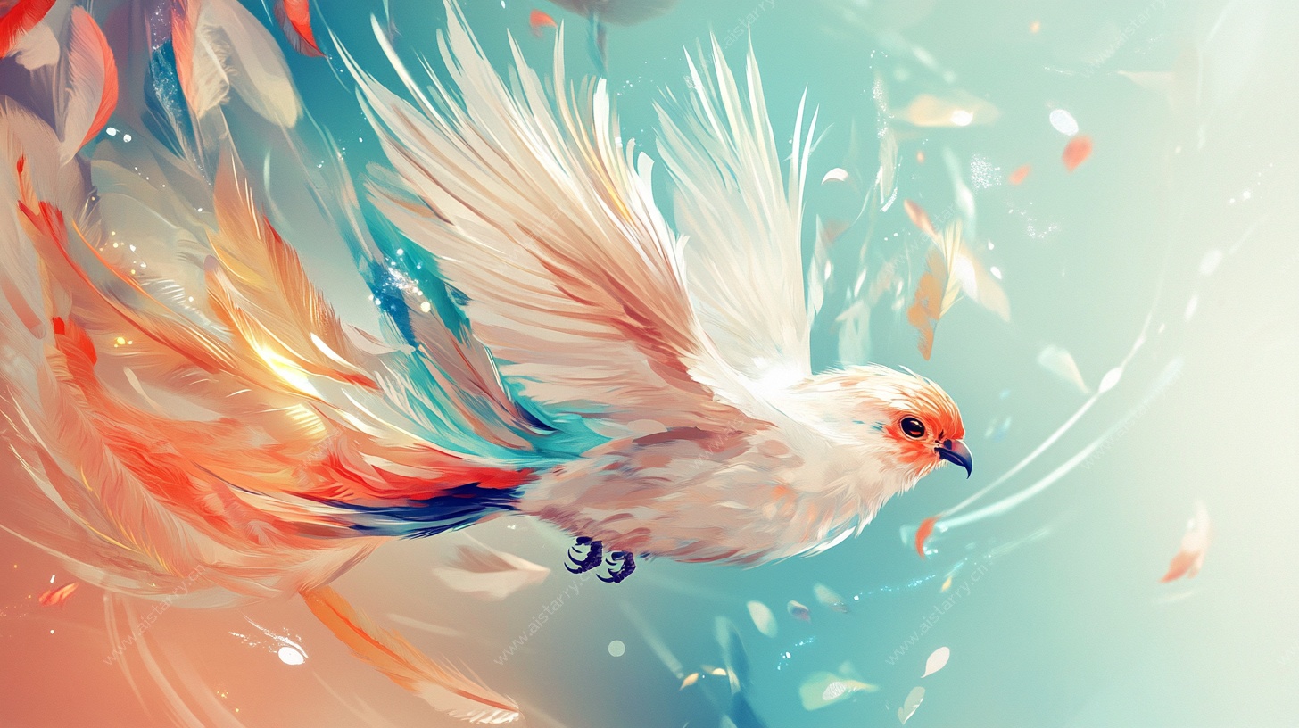 梦幻飞鸟翱翔图