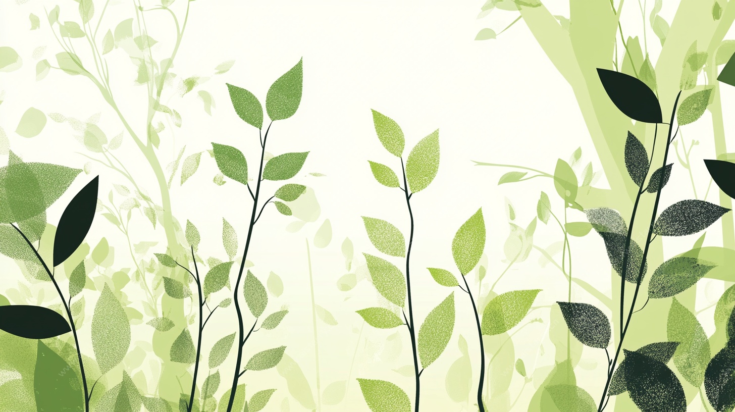 清新绿叶背景图