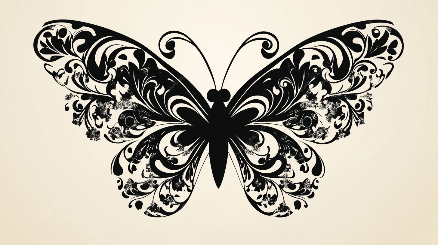 华丽花纹蝴蝶图案