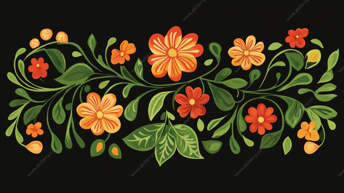 花卉藤蔓装饰图案