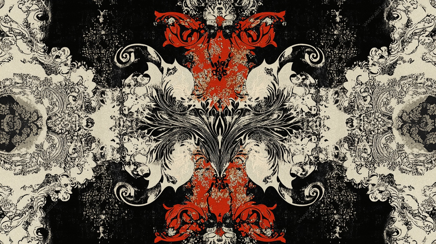 复古对称花纹装饰图案