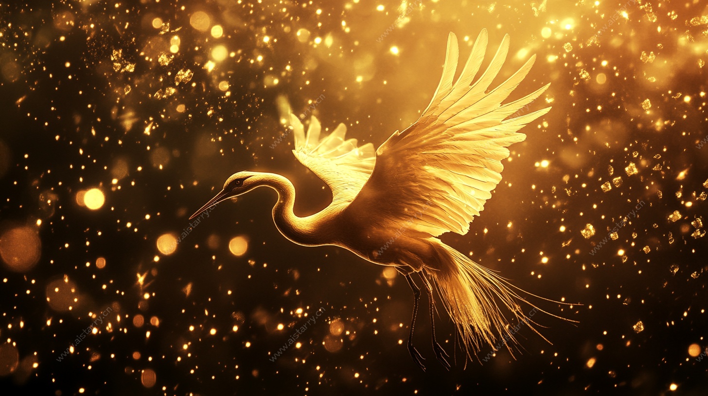 金色仙鹤展翅图