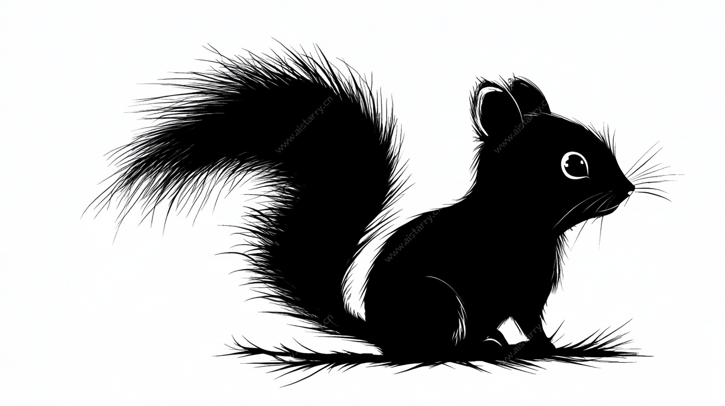 黑色松鼠插画