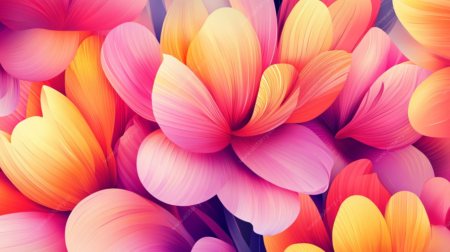 梦幻多彩花卉图案