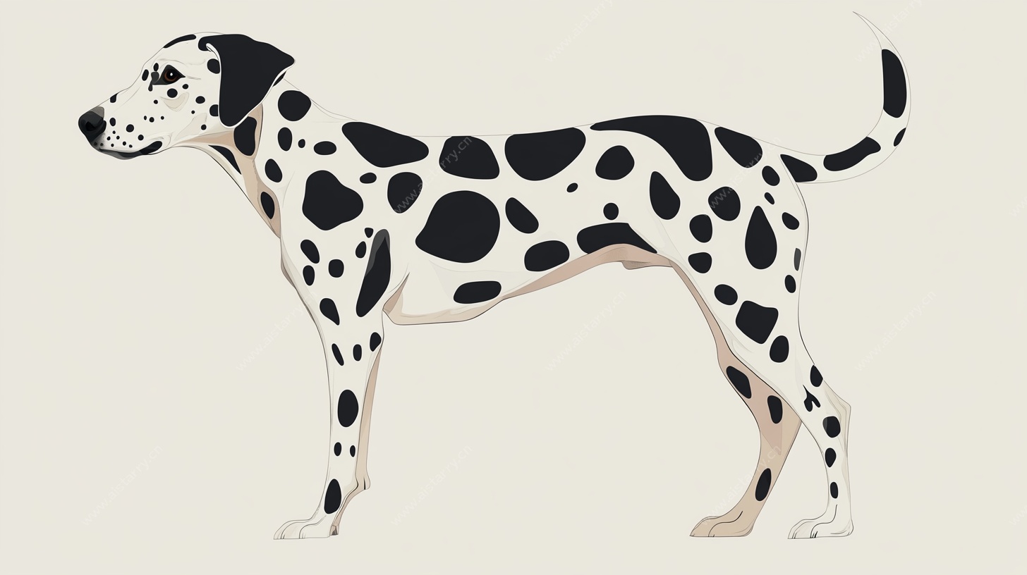 站立的斑点狗插画