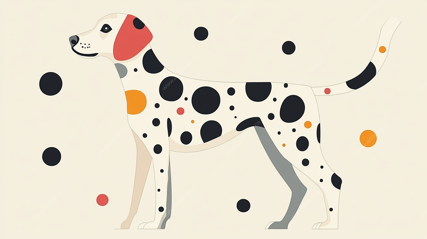 斑点狗插画 可爱风动物图