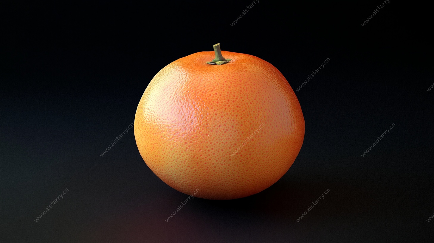 单个橙子静物图
