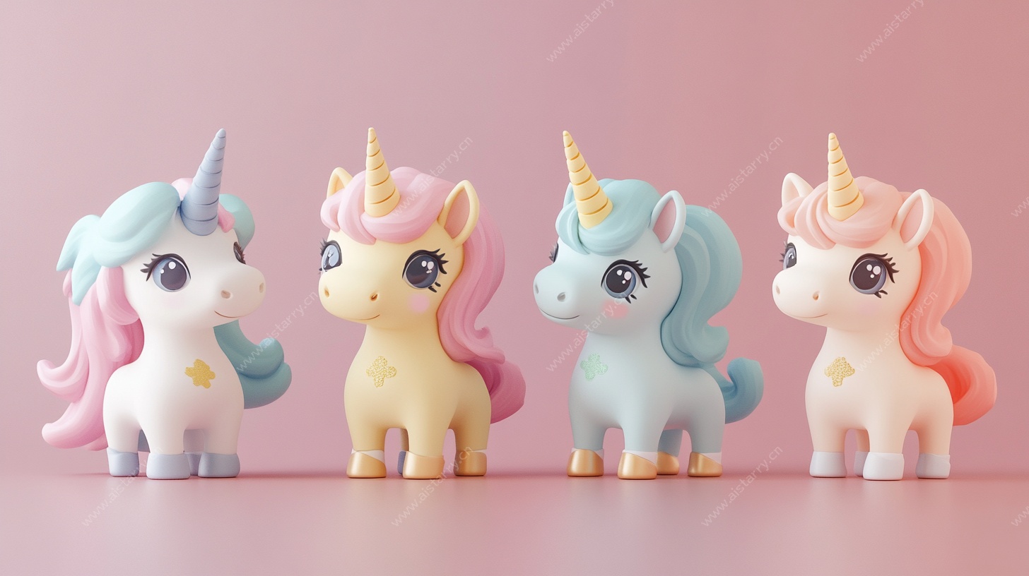 可爱独角兽玩偶摆件