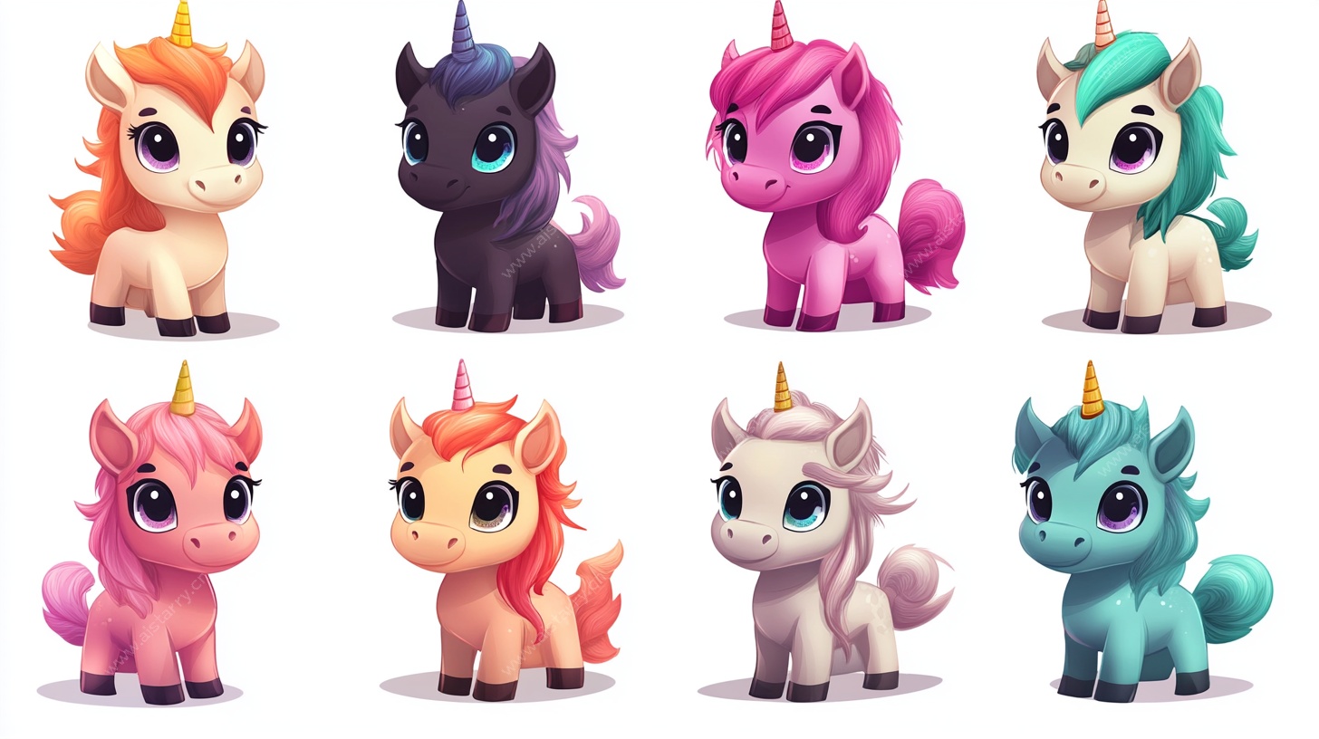 可爱多彩独角兽集合