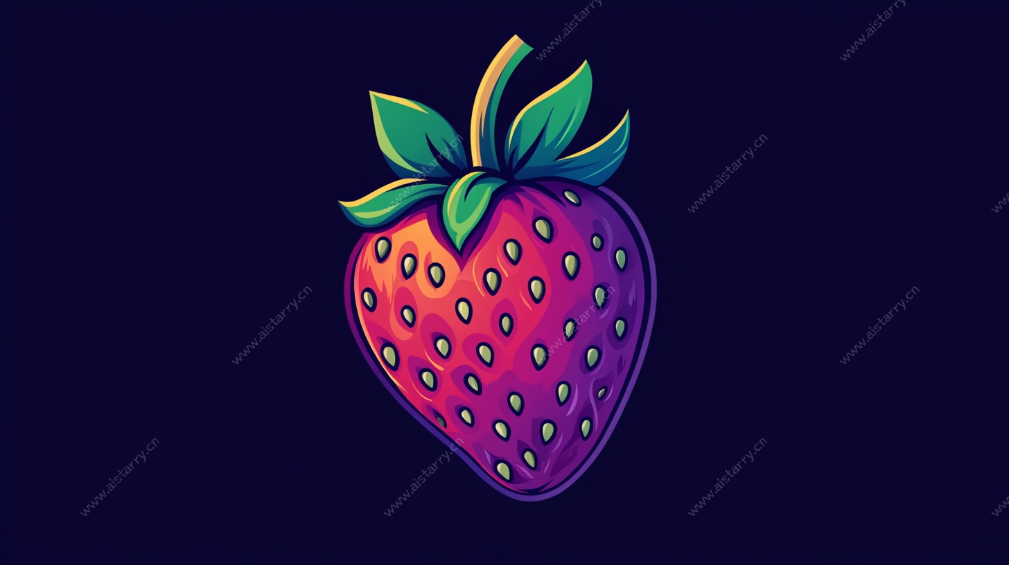 彩色卡通草莓插画